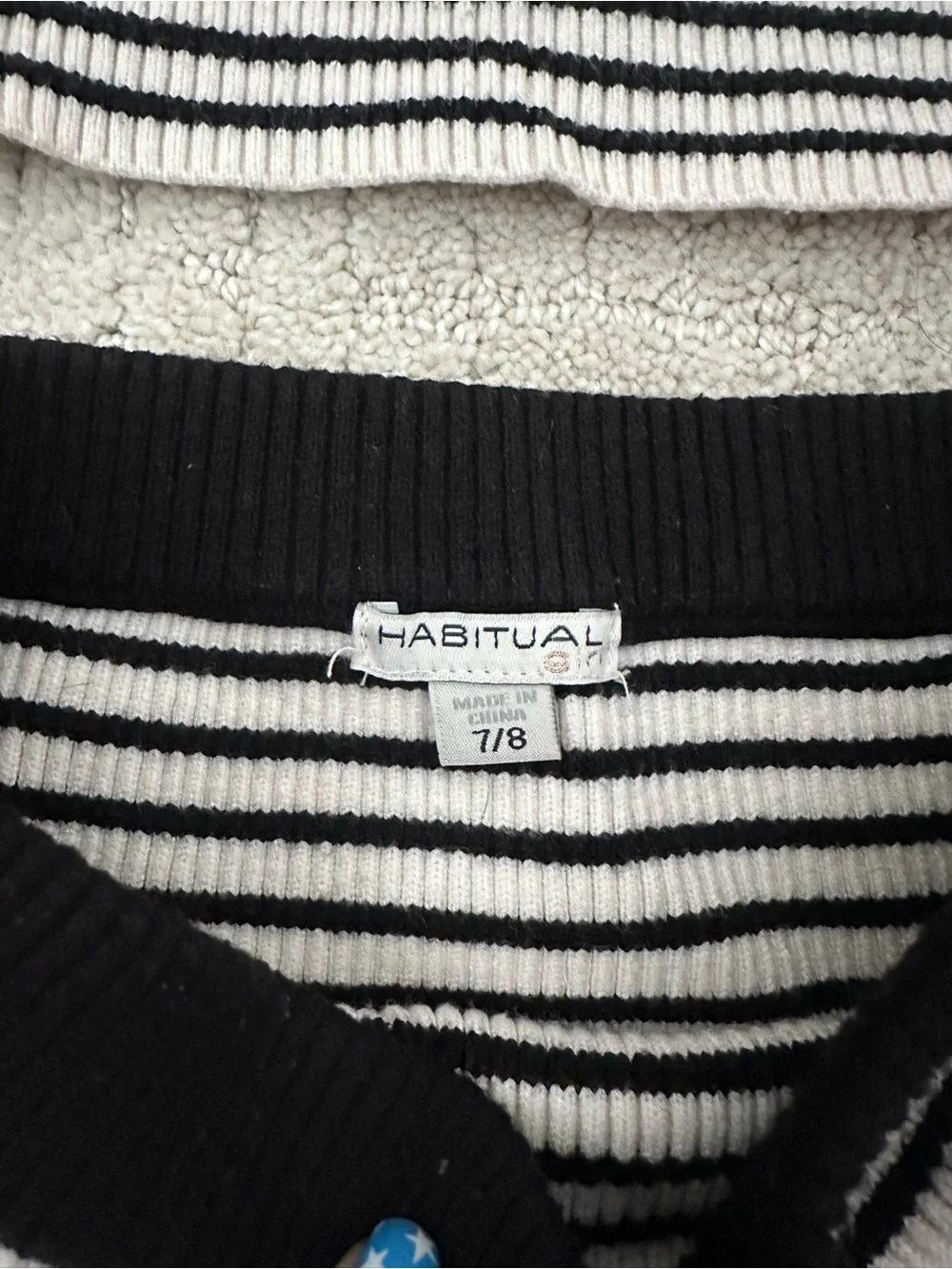 Habitual Black & White Striped Knit Top and Skirt Set